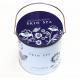 Natural round tin box Spa Elegant Pattern Printing Scented with Luxury handle