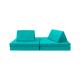 CertiPur-US Velvet Fabric 6pcs Foam Play Couch For Toddlers