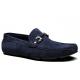 Spring / Autumn Mens Leather Loafers Classic Blue Suede Monk Shoes For Gentlemen