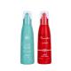 150ml Red/Blue cylindrical smooth with Red/Blue pump for shampoo lotion bottle