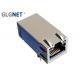 10G Ethernet Rj45 Jack Tab Up Single Port 40W POE 33mm Length With LED