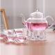 Novolink OEM 8 Set High Borosilicate Glass Teapot 600ml With Tea Light Heating Stand