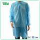 Hospital Unisex 30G PP Disposable Blue Lab Coats With Pockets