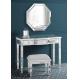 Living Room Mirrored Console TableWith Mirror Stool Black Lacquer Painting