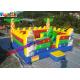 Popular Inflatable Smurfs Bounce House , Jumping Bouncer With Obstacle Inside