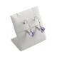 White Leatherette Stud Earring Holder , Beautiful Decoration Earring Stand For Studs