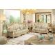 Luxury Classic French design of Living room Sofa sets 1+2+3  used Beech wood fame and Import Italy Leather upholstered