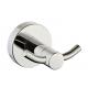 Bathroom wall mounted all copper electroplating silver Double robe hook