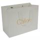White Recycled Paper Gift Bags With Custom Printing Flat Paper Handle