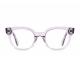 Clear Color Round Acetate Glasses Frame Unisex Fashion 49-21-145 Mm