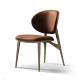 High Back Comfortable Upholstered Dining Chairs Modern Metal Dining Chairs