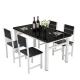 Modern Tempered Glass Top Dining Room Table High Temperature Resistant