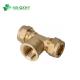 GB Standard 3/8 Brass Copper Compression Fittings Plumbing Tee for Water System