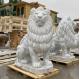 Marble Garden Lion Statue Stone Carvings Large Life Size Animals Sculpture Entrance Decoration Modern Outdoor