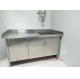 3000 L or 4500 mm L White Stainless Steel Work Bench Stainless Steel Lab Furniture