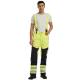 Elascated Side CVC HIVIS Yellow Fire Retardant Bib Trousers EN 1149-5