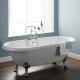 White Free Standing Bathtub Ergonomic With Tiger Feet Overflow Drain