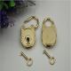 New style design bag metal accessories light gold oval shape hanging decorative padlock