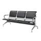 Black PU Foam Airport Waiting Chair With Galvanized Arm And Feet