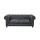 Vintage Slate Color  2 Seater Leather Sofa Grey , Leather Couch Two Seater Chesterfield Love Seat