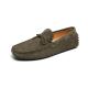 Cow Split Suede Euro 45size Mens Leather Moccasins Olive Green