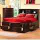 Phoenix Contemporary Bedroom Furniture Queen Bookcase Bed With Underbed Storage Drawers