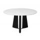Ceramic Top Fixed Type Modern Round Dining Table Easy Cleaning With Metal Base