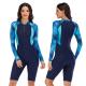 Sunproof Polyester Womens Surfing Suits Zipper One Piece Long Sleeve Swimsuit