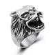 Fashion 925 Silver Plated Stainless Steel Engraved Wolf Vintage Old Ring (SA385)