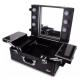 Light Weight Aluminum Makeup Case With Mirror And Lights For Makeup Artists