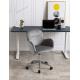 Silver Base Gray Velvet Living Room Office Chair Comfortable Seat
