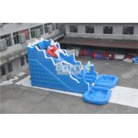 0.55mm PVC Commercial Inflatable Water Slides With Big Pool Rental