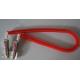 Hot selling for dental promotion using red color plastic coiled lanyard w/metal logo clip