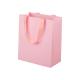 Pink Shopping Paper Bags Packaging Gift With Grosgrain Ribbon Handle
