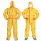 Yellow Heavy Industry Type 3 Disposable Coveralls Chemical Fluids Protection Overalls