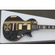 BLACK ESP style solid body guitar,gold hardware,single cutaway Tuneomatic/stoptail bridge 2xHBsFree shipping direct from