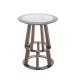 Tall end table for Living room sofa side used with glossy steel frame and White snow marble in Itlay Minimalist design