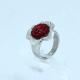 Fashion 316L Stainless Steel Casting Clay CZ Stones Ring LRX377