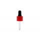 18mm Plastic Pipette Droppers Red Closure Matte Black Teat For Essential Oil