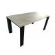 DT-999 Grey Ceramic Top Dining Room Table Stain Resistant 1500mm Customized Size For Home KD Furniture