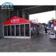 Durable Outdoor Exhibiton Marquee Party Tent With Red Roof Glass Wall Flame