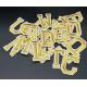 Gold Alphabet Letters Patches Iron On / Sew On Retro Embroidery Alphabet Letters