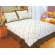Embroidered Quilts Solid With Brown Border , Quick Drying Double Quilt Cover Set