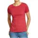 Solid Color Womens Hemp Cotton Clothing Red Plain T Shirt OEM Service Available