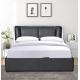 Full Size Black PU Leather Lift Up Storage Bed Leather Bed Manufacturers Wholesale
