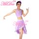 Soft Mesh High-Low Skirt Antisymmestic Sequin & Pleated Top Back Straps Crossing Belly Dancing Clothes