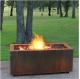Freestanding Wood Burning Corten Steel Fire Pit Rectangular