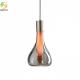 E27 Aluminum And Glass Chrome And Smoky Gray Pendant Light For Indoor Decor