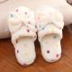 Lovely Winter Indoor Slippers , Bow Plush Slides Girls Winter Slippers