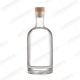 Clear Empty Glass Bottle With Cork 200ml 375ml 500ml 750ml For Vodka Gin Rum Tequila